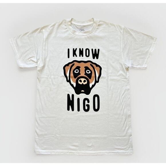 “I Know Nigo” Dog Face Album Tee - Medium- White- Brand New-Human Made - Picture 1 of 4